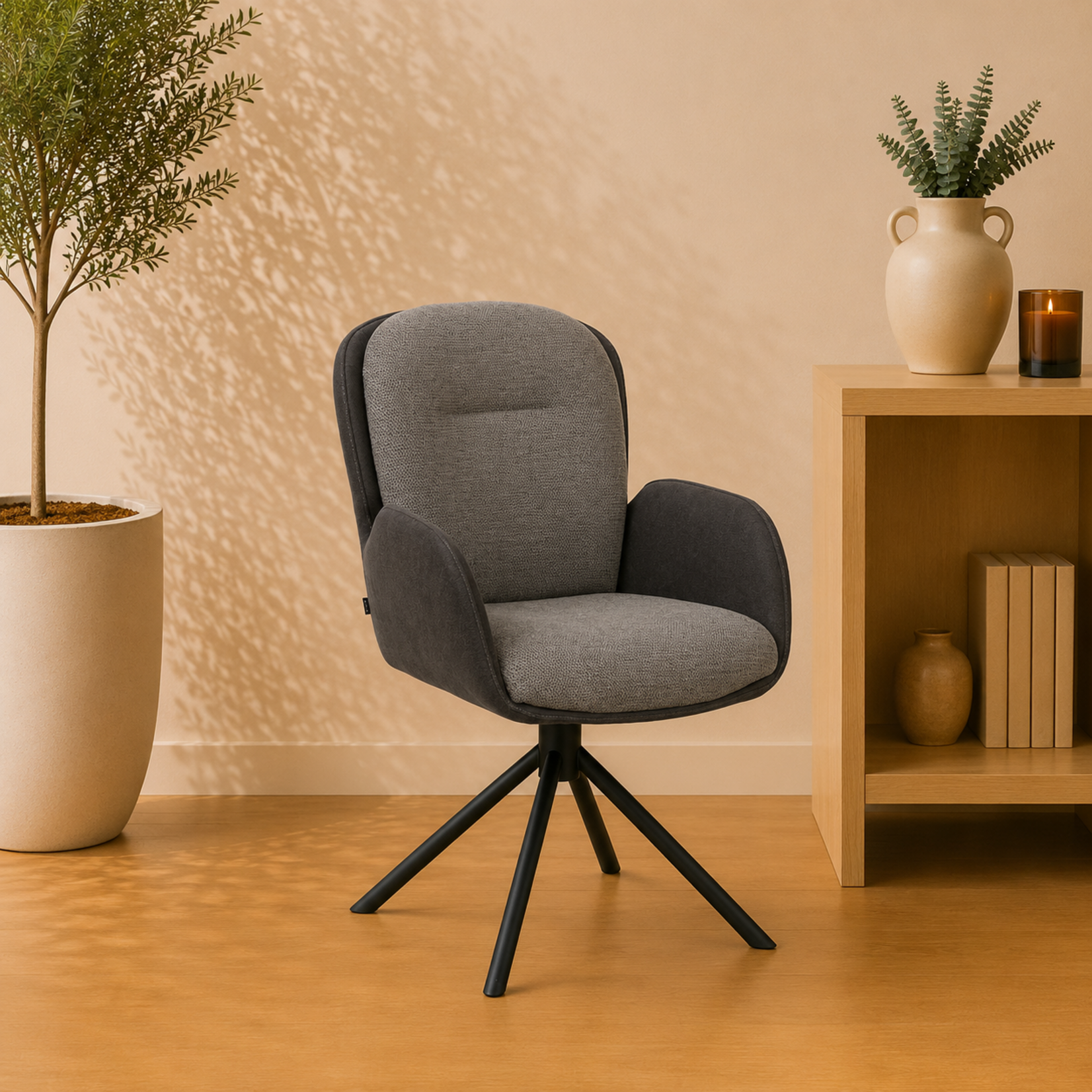 Longford Eetkamerstoel Longford Antraciet – Stof