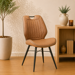 RV Design Stoel Quattro zwart stof Soft Cognac