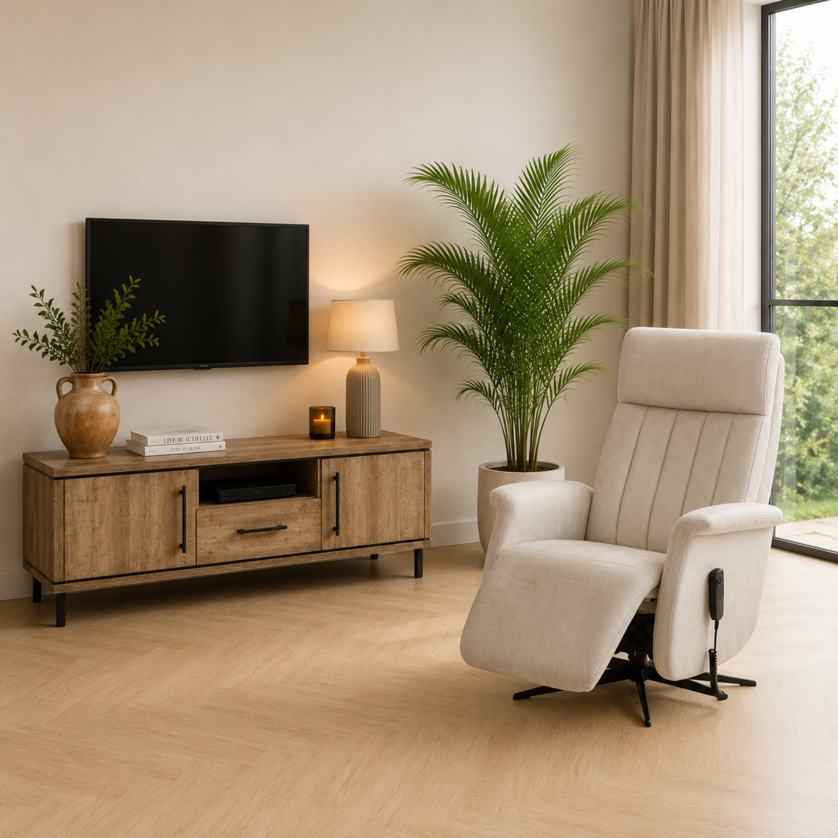Brussel Relaxfauteuil Brussel Toffee Accu 2 Motorig