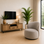 RV Design Sammy Draaifauteuil Stof Teddy #01 Natural