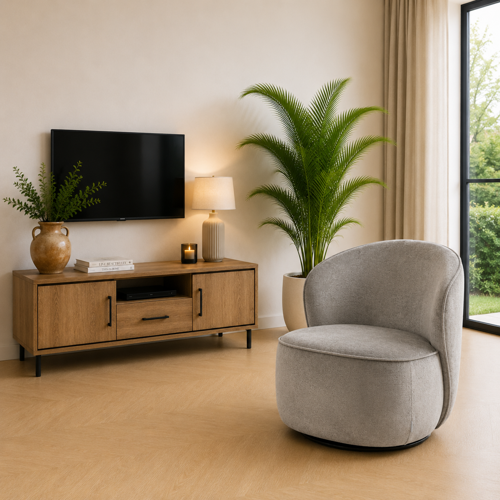 RV Design Sammy Draaifauteuil Stof Loris #08 Grey