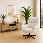 Maxfurn Fauteuil Modesto Beige – Draaifauteuil in zachte Art-stof