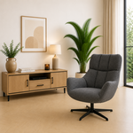 Maxfurn Fauteuil Modesto Antraciet – Draaifauteuil in zachte Art-stof