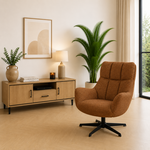 Maxfurn Fauteuil Modesto Cognac – Draaifauteuil in zachte Art-stof
