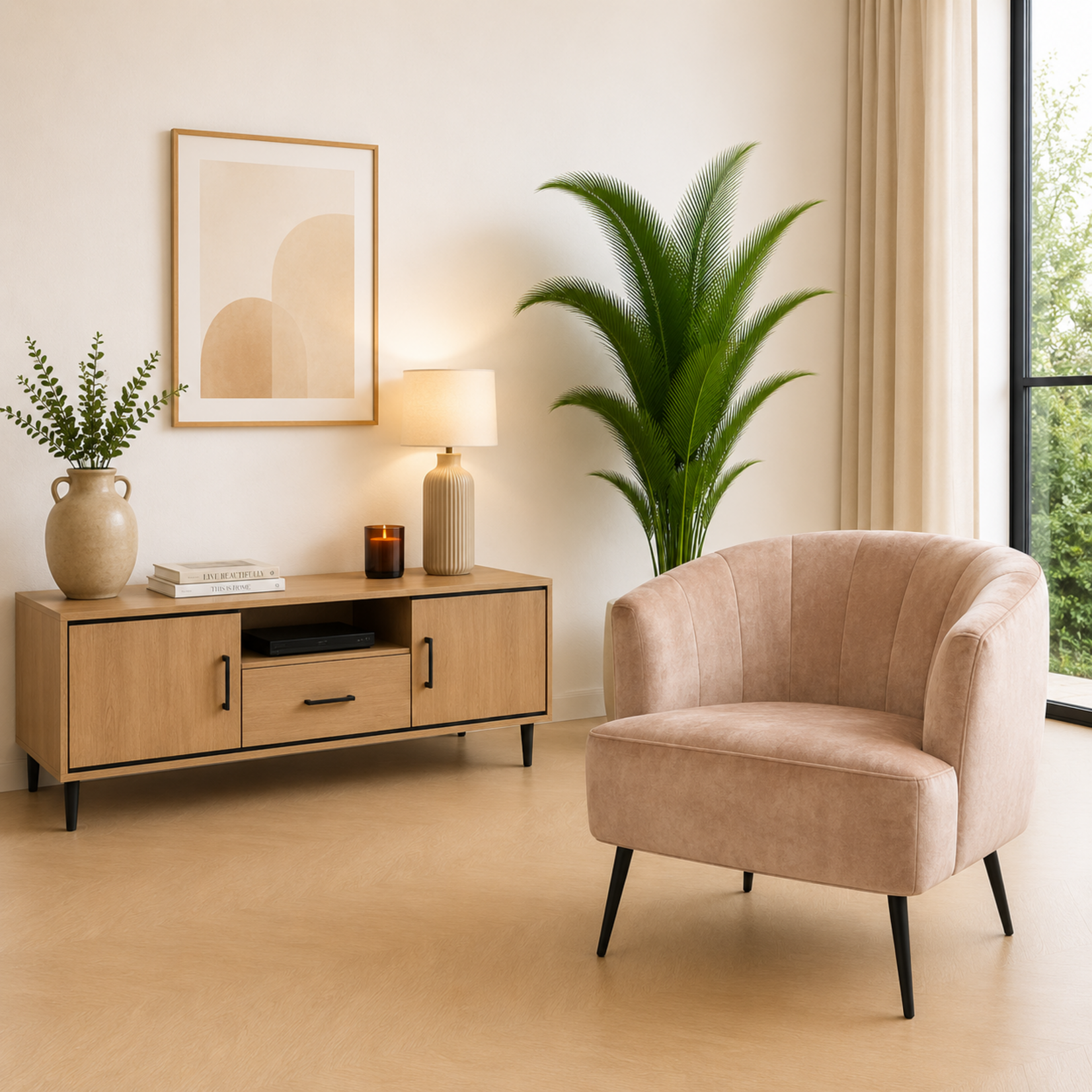 Billy Fauteuil Billy Taupe Velvet
