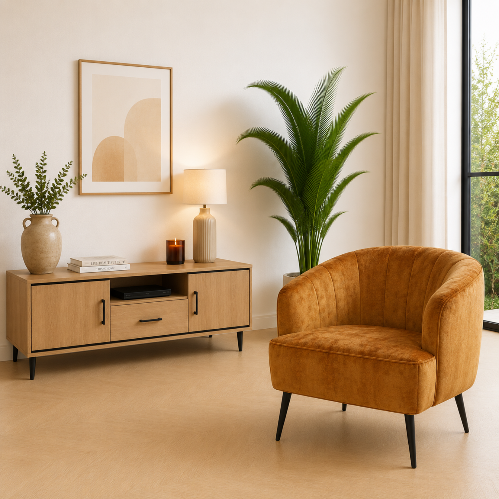 Billy Fauteuil Billy Geel Velvet