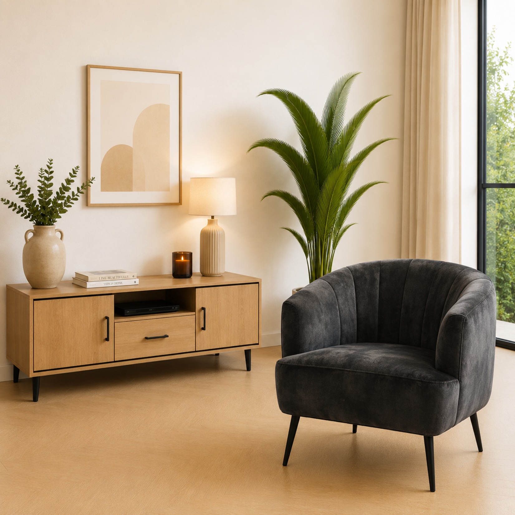 Billy Fauteuil Billy Antraciet Velvet