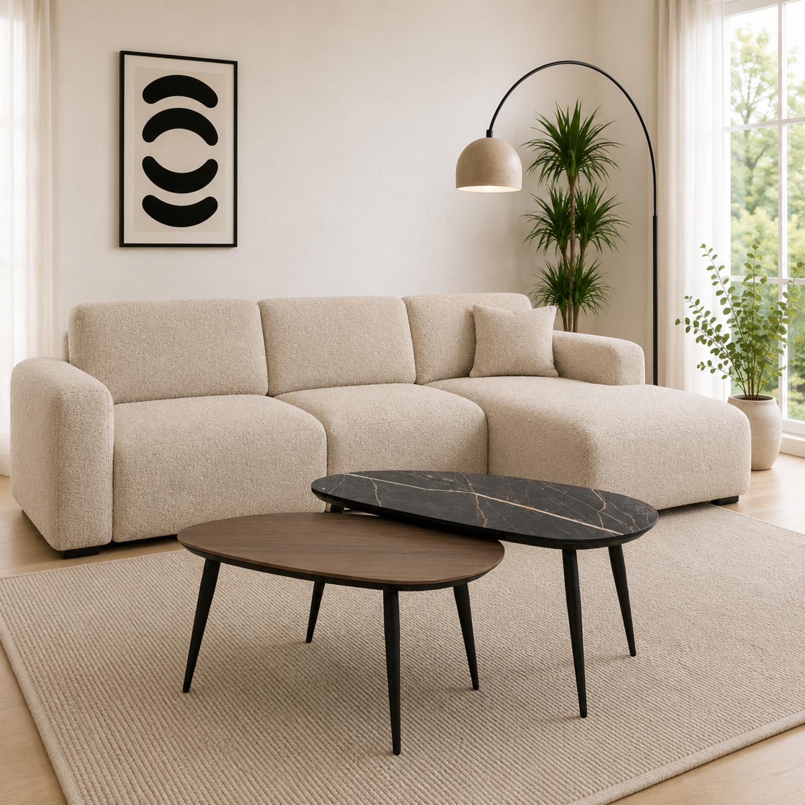 Dortmund Dortmund Salontafel set ovaal - Lamulux