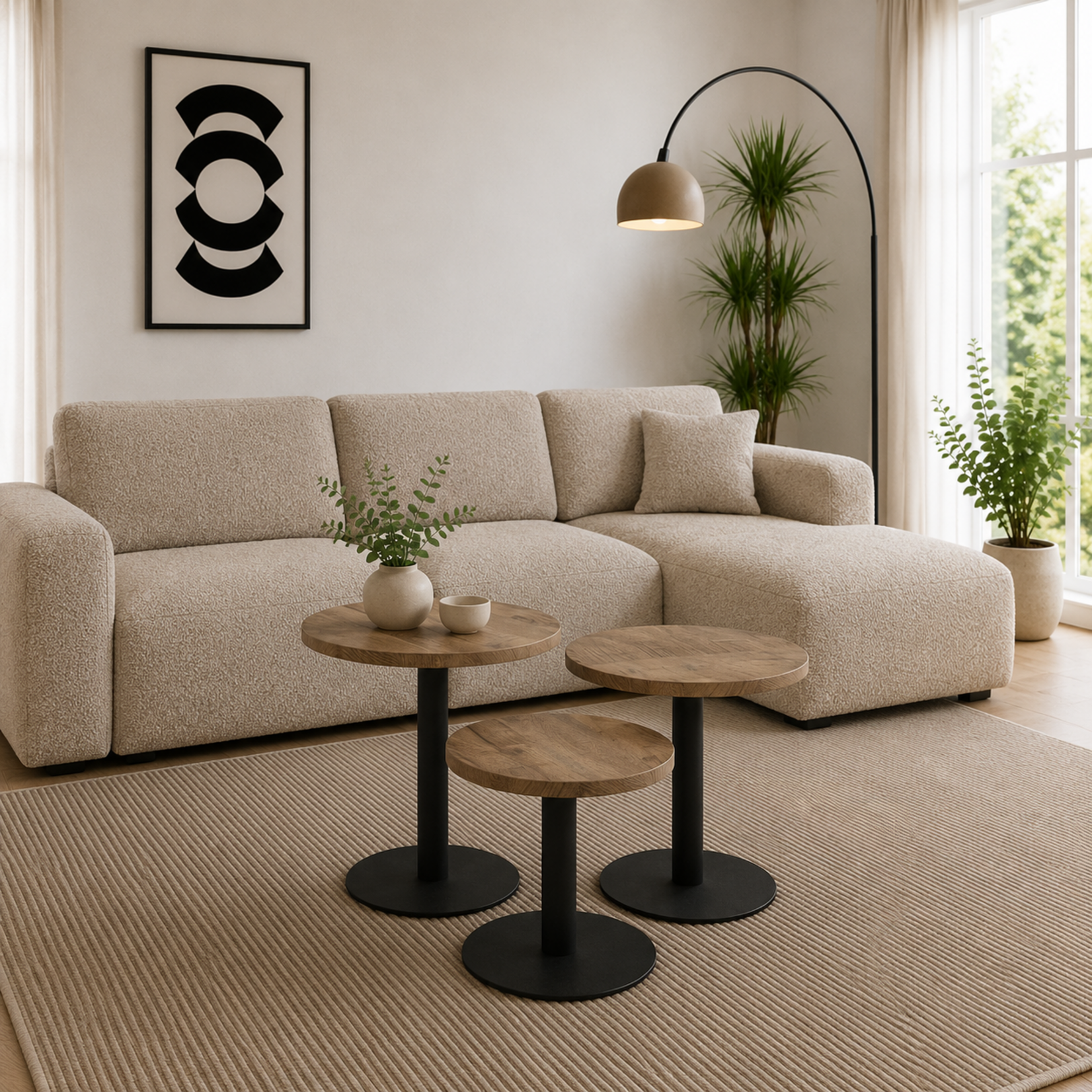 Cubik  CUBIK-8 Salontafel Rond – Set van 3 – Lamulux