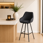 DMW Barkruk Casper zwart velvet