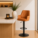 DMW Barkruk Donny cognac velvet