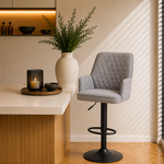 DMW Barkruk Donny lichtgrijs chenille