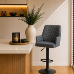 DMW Barkruk Donny blauw chenille