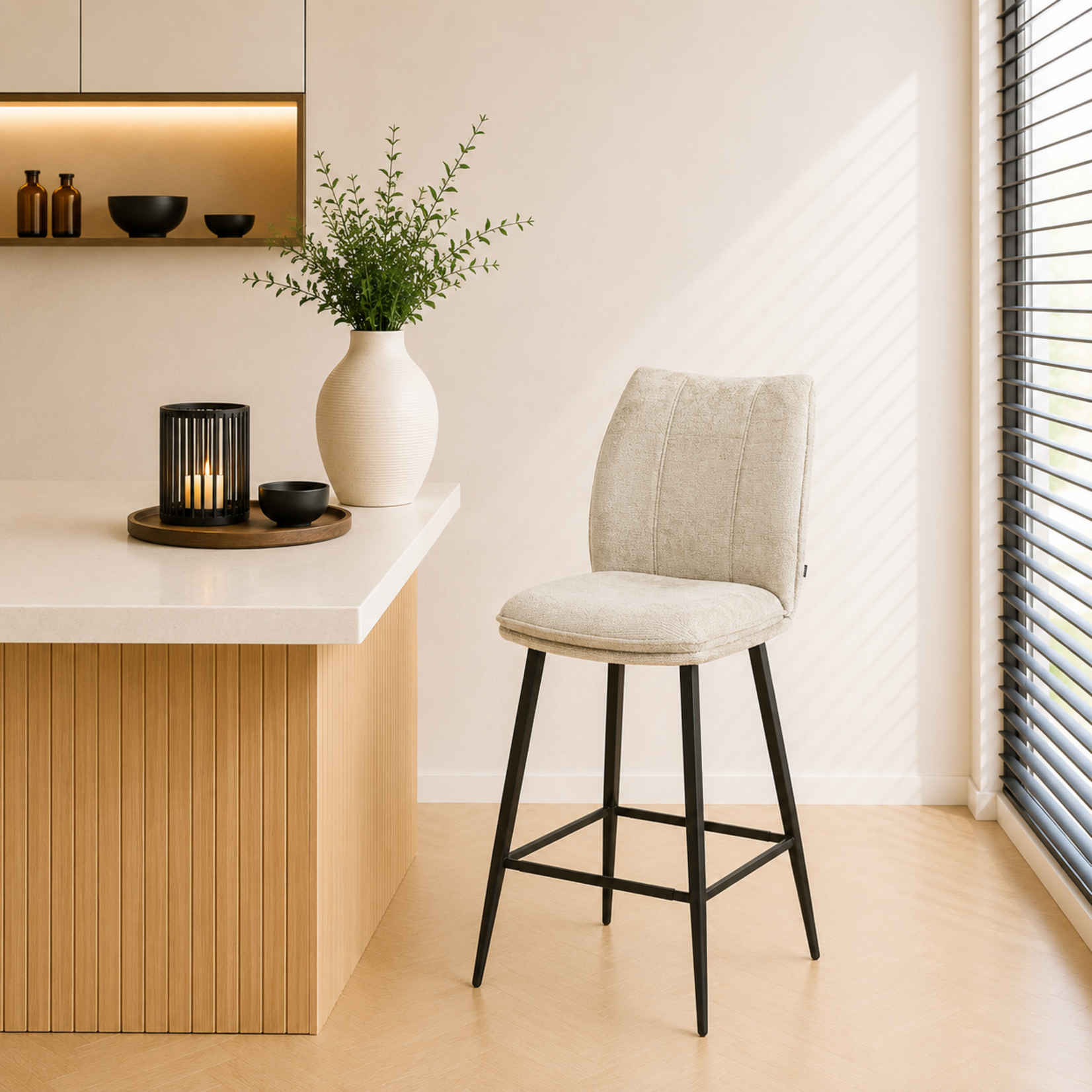 Jefferson Jefferson Barstoel Naturel – Modern & comfortabel