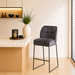 Barkruk Janna antraciet velvet 82 cm