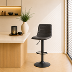 Barkruk Boston leer 60-76 cm Antraciet