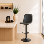 Barkruk Texas antraciet leer 60-76 cm