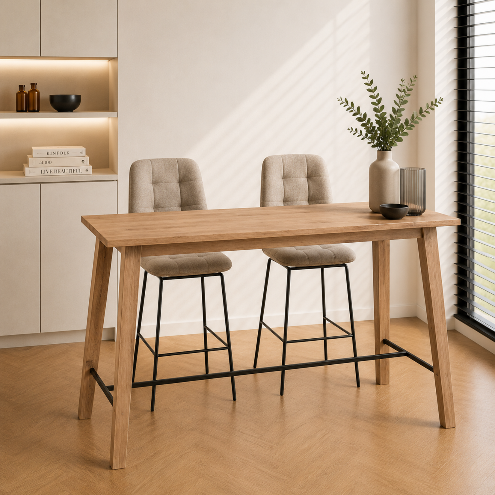 Bartafel Chara rechthoekig 117x58x105 cm