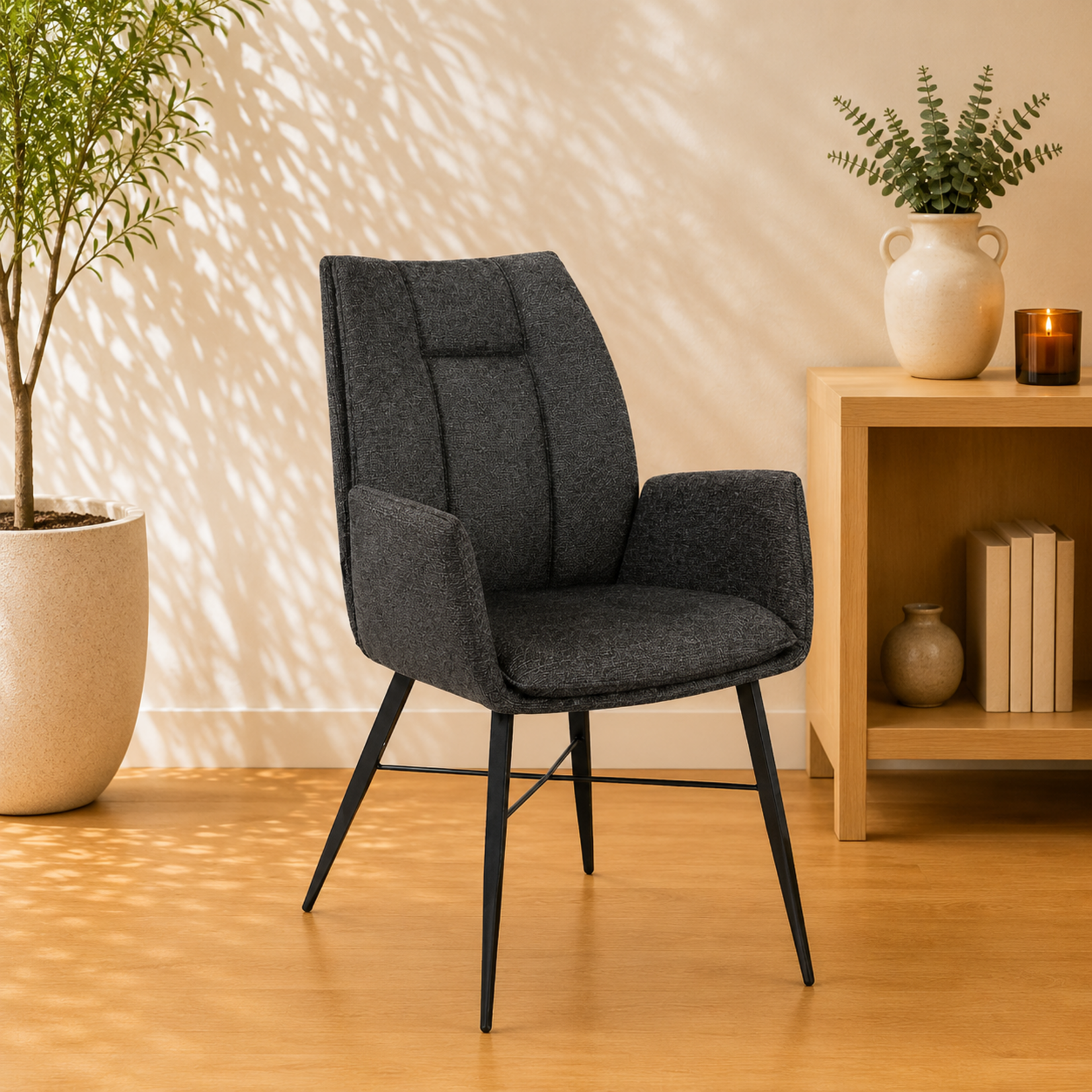 Jefferson Jefferson Armstoel  Antraciet– Modern & comfortabel