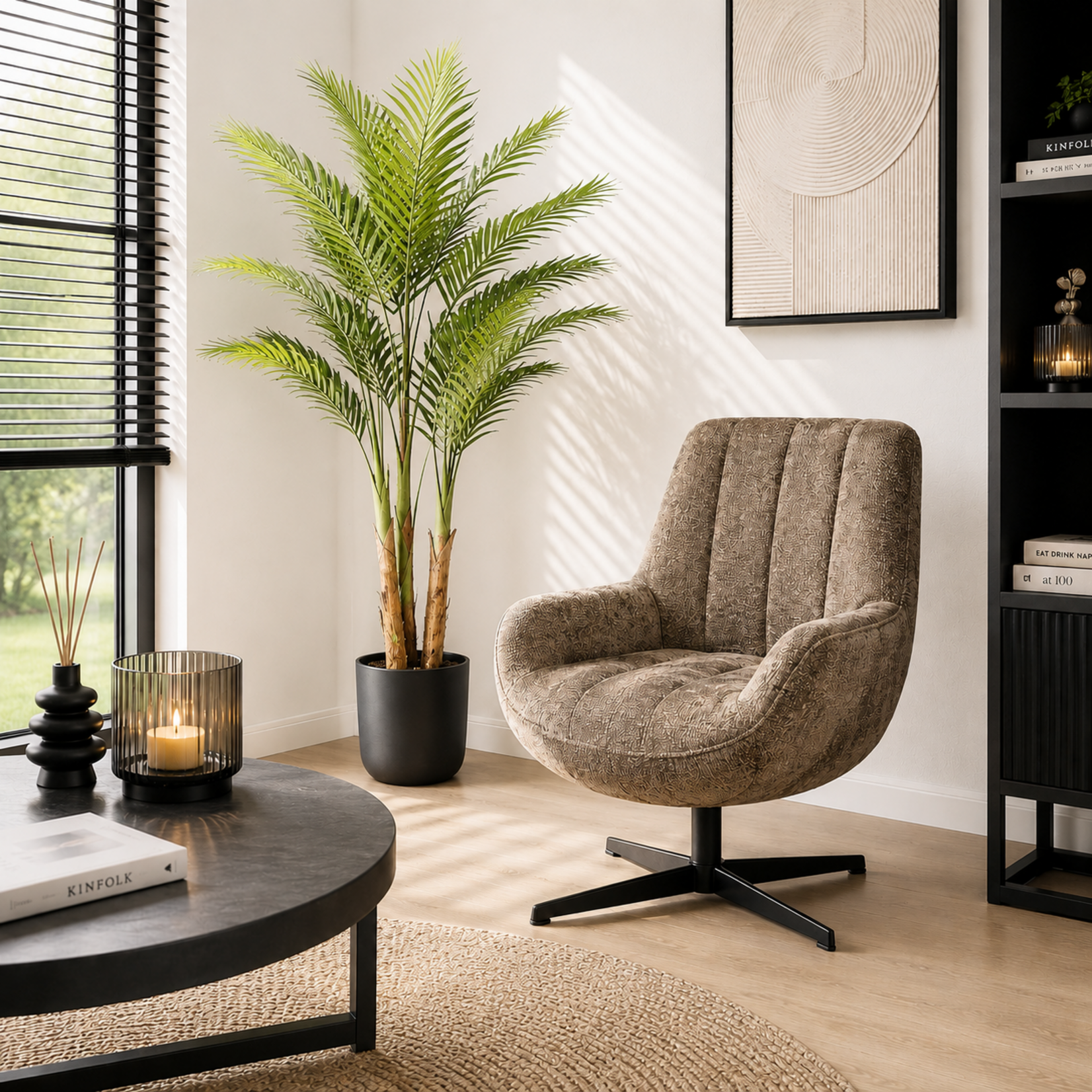 NeverLeafs Kunstplant Kentia palm  170 cm  - Tropisch design voor binnen