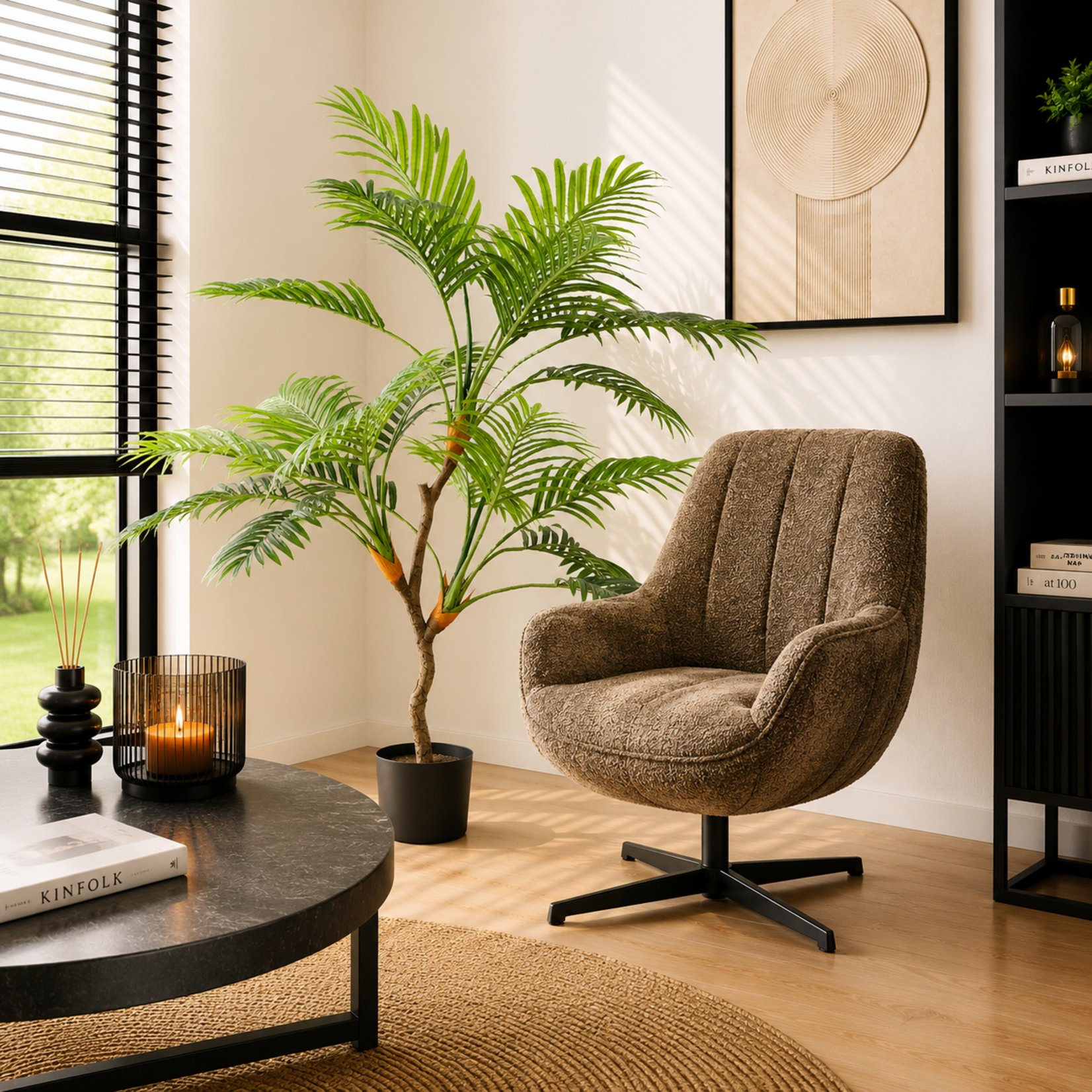 NeverLeafs Kunstplant Tropische mini palm 120 cm