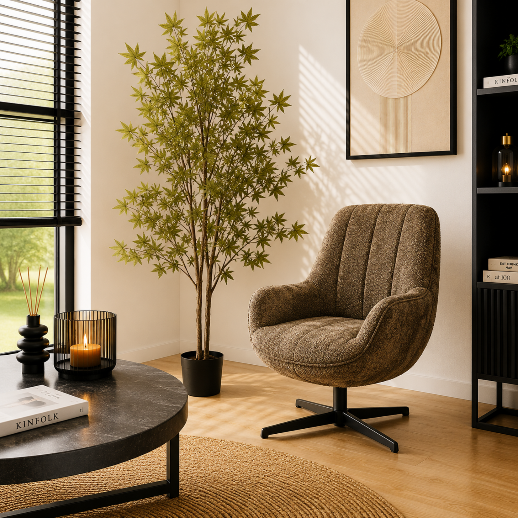 NeverLeafs Kunstplant groene Esdoorn 180cm