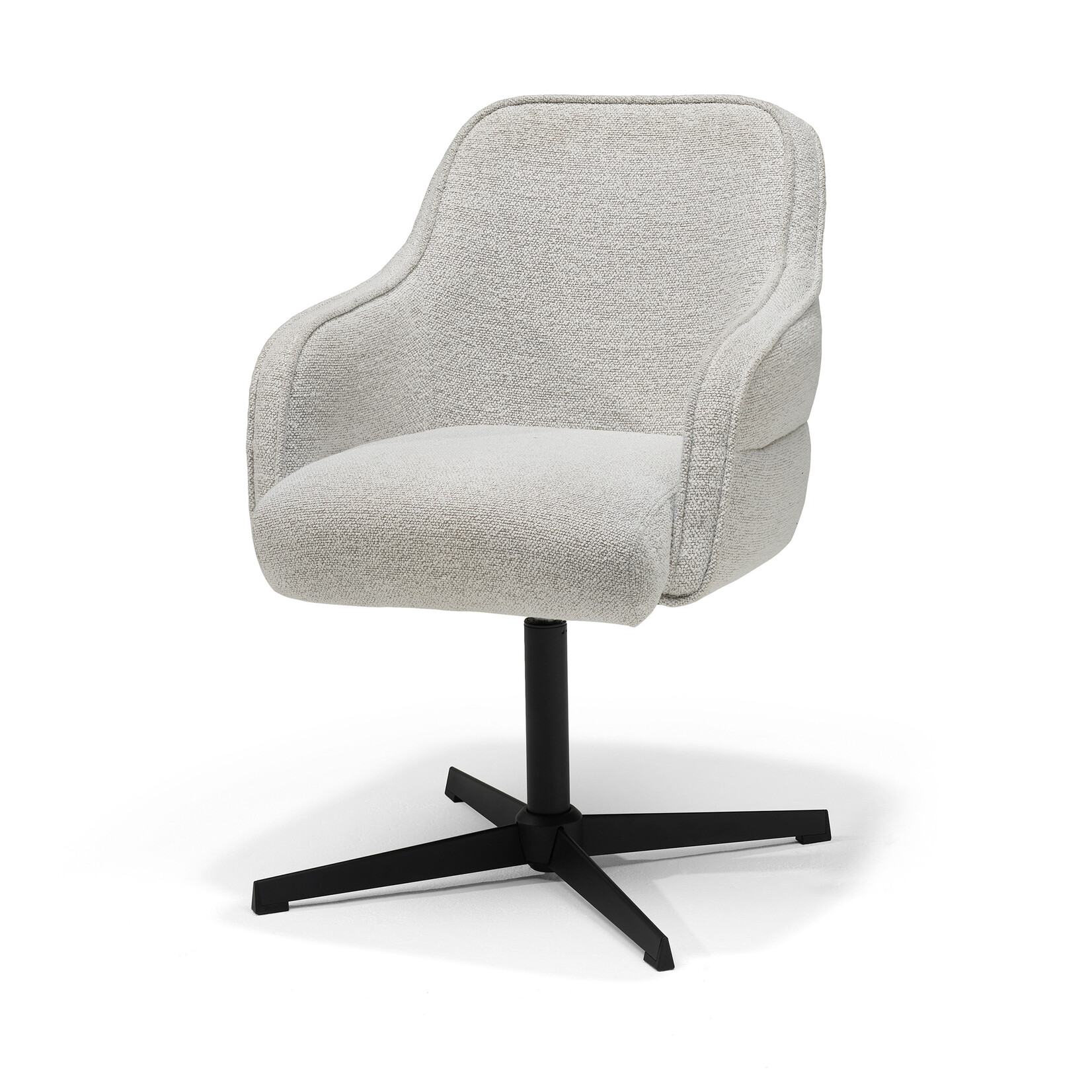 RV Design Atlas armstoel Stof Alpine #186 Champagne - 360 Draaibaar frame Zwart