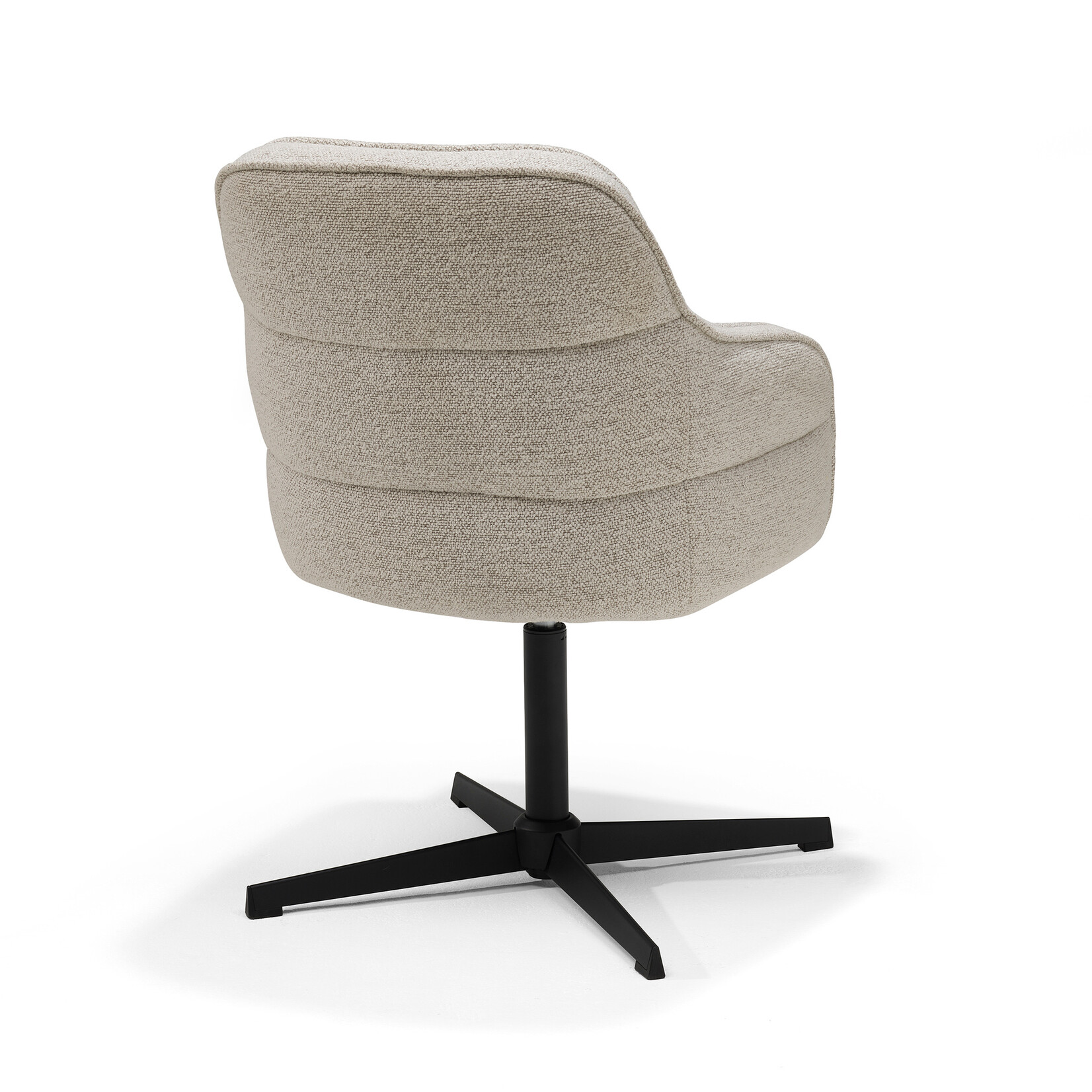 RV Design Atlas armstoel Stof Alpine #01 Naturel - 360 Draaibaar frame Zwart