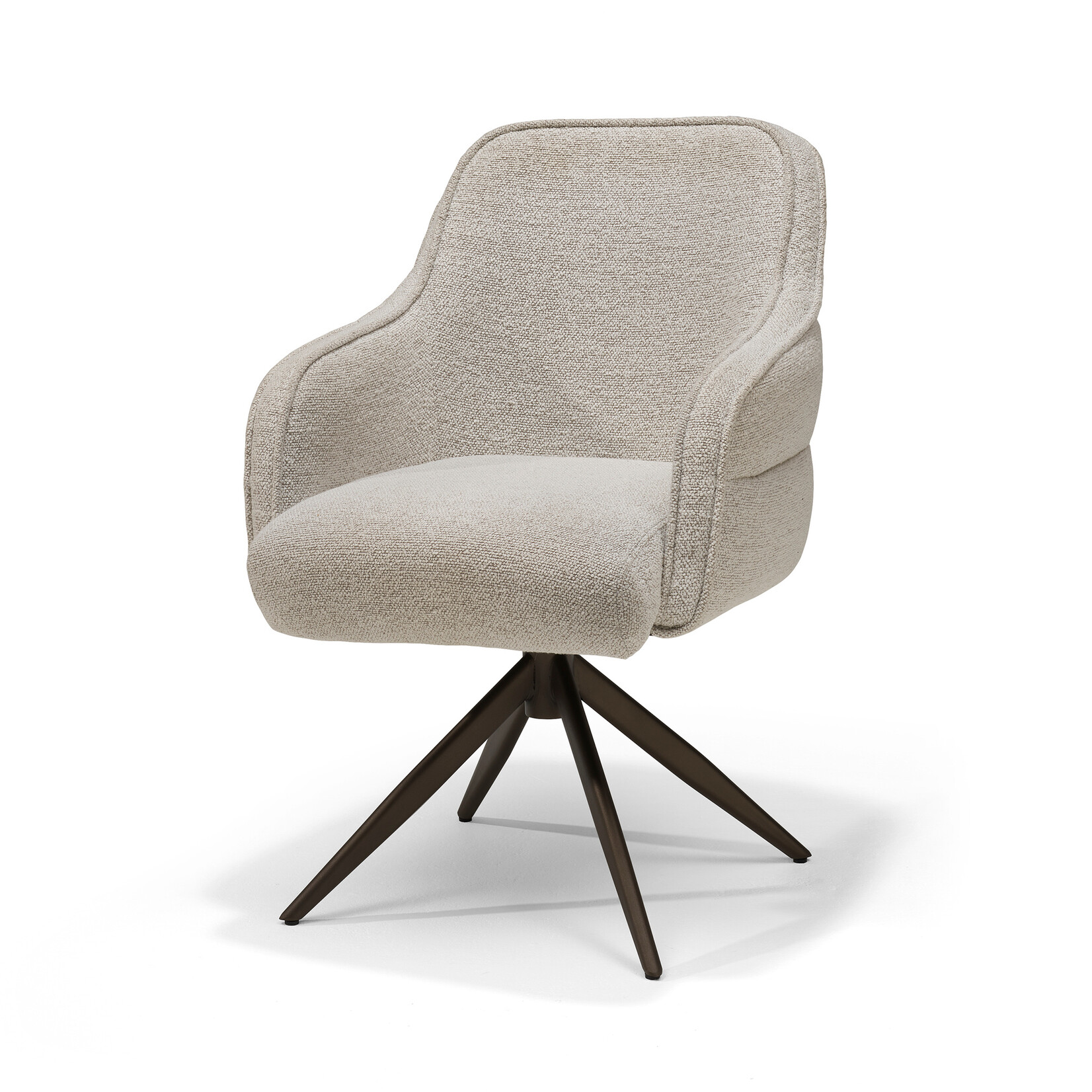 RV Design Atlanta armstoel Stof Alpine #01 Naturel - 360 Draaibaar frame Brons P03