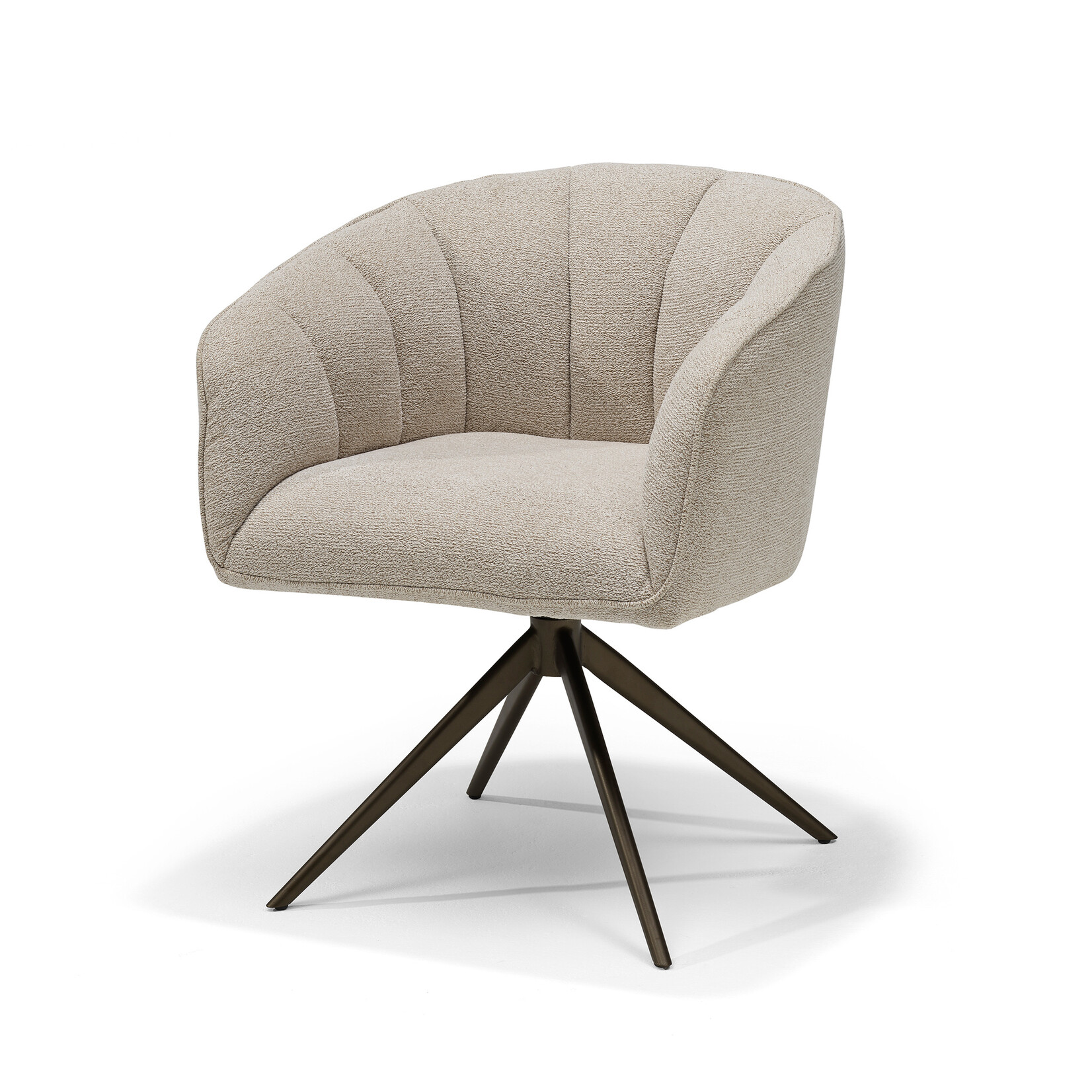 RV Design Cocoon armstoel Stof Sahara Mushroom - 360 Draaibaar frame Anodic Brown