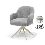 RV Design Austin armstoel Stof Cremona #85 Licht Grijs - 360 Draaibaar frame Beige P03