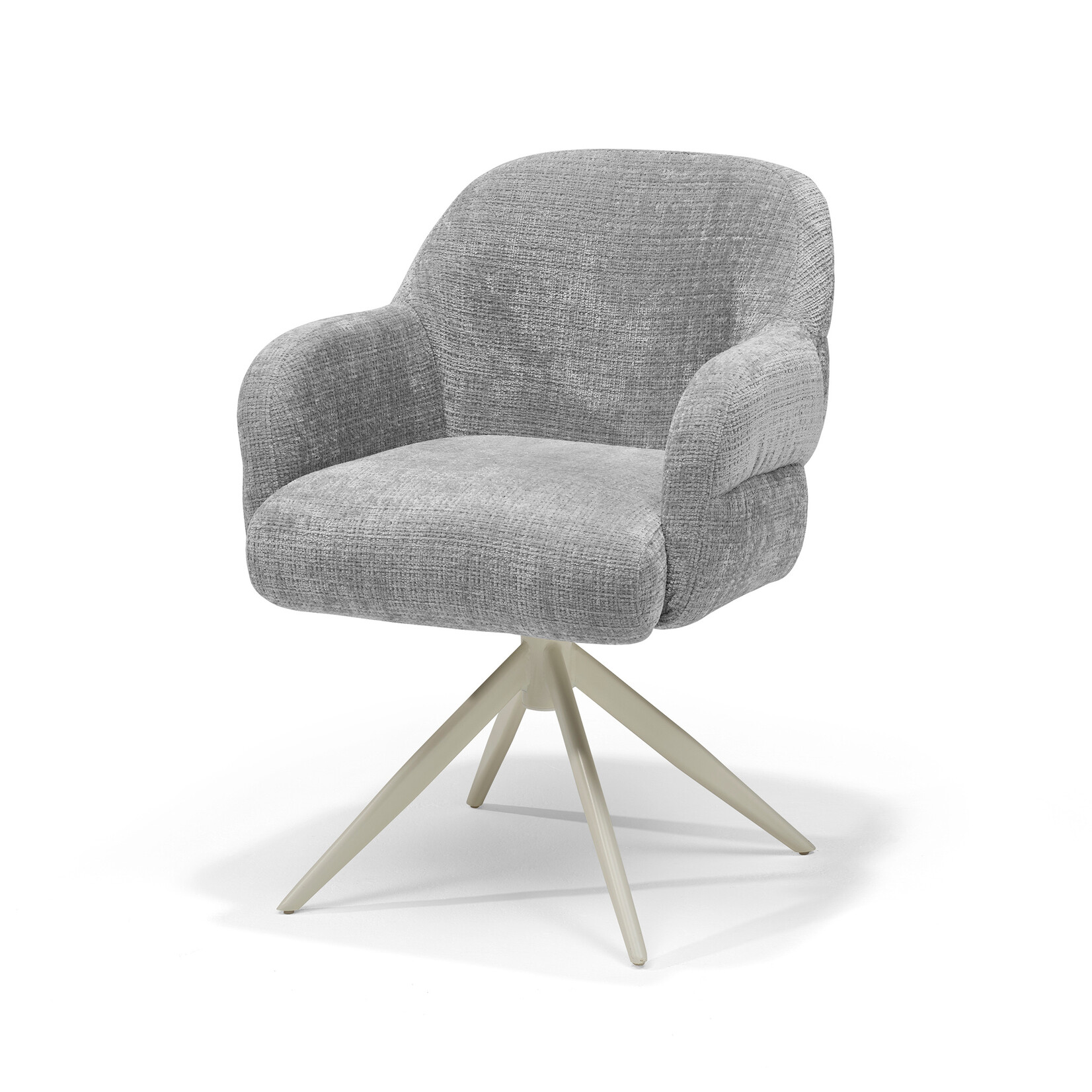 RV Design Austin armstoel Stof Cremona #85 Licht Grijs - 360 Draaibaar frame Beige P03