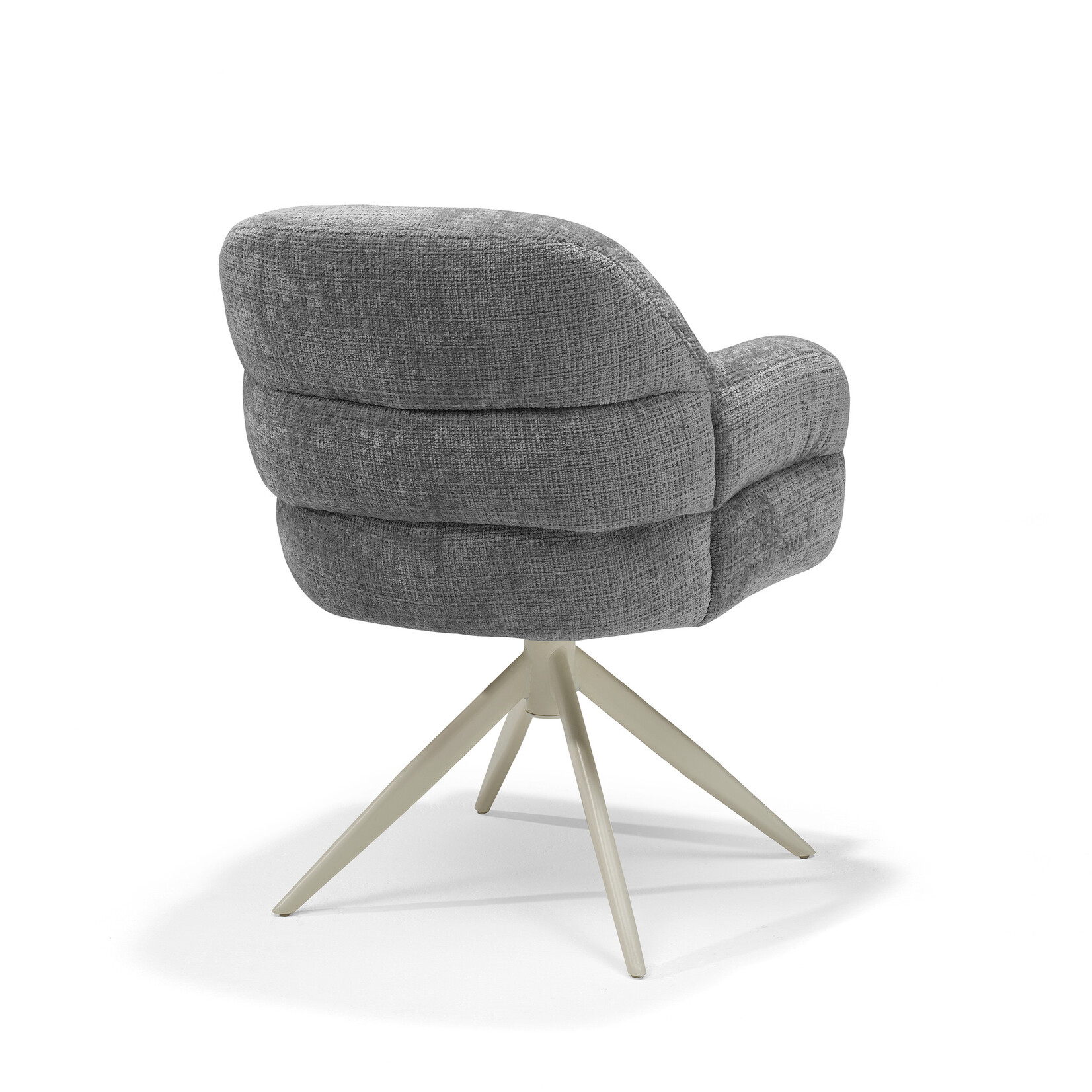 RV Design Austin armstoel Stof Cremona #93 Donker Grijs - 360 Draaibaar frame Beige P03