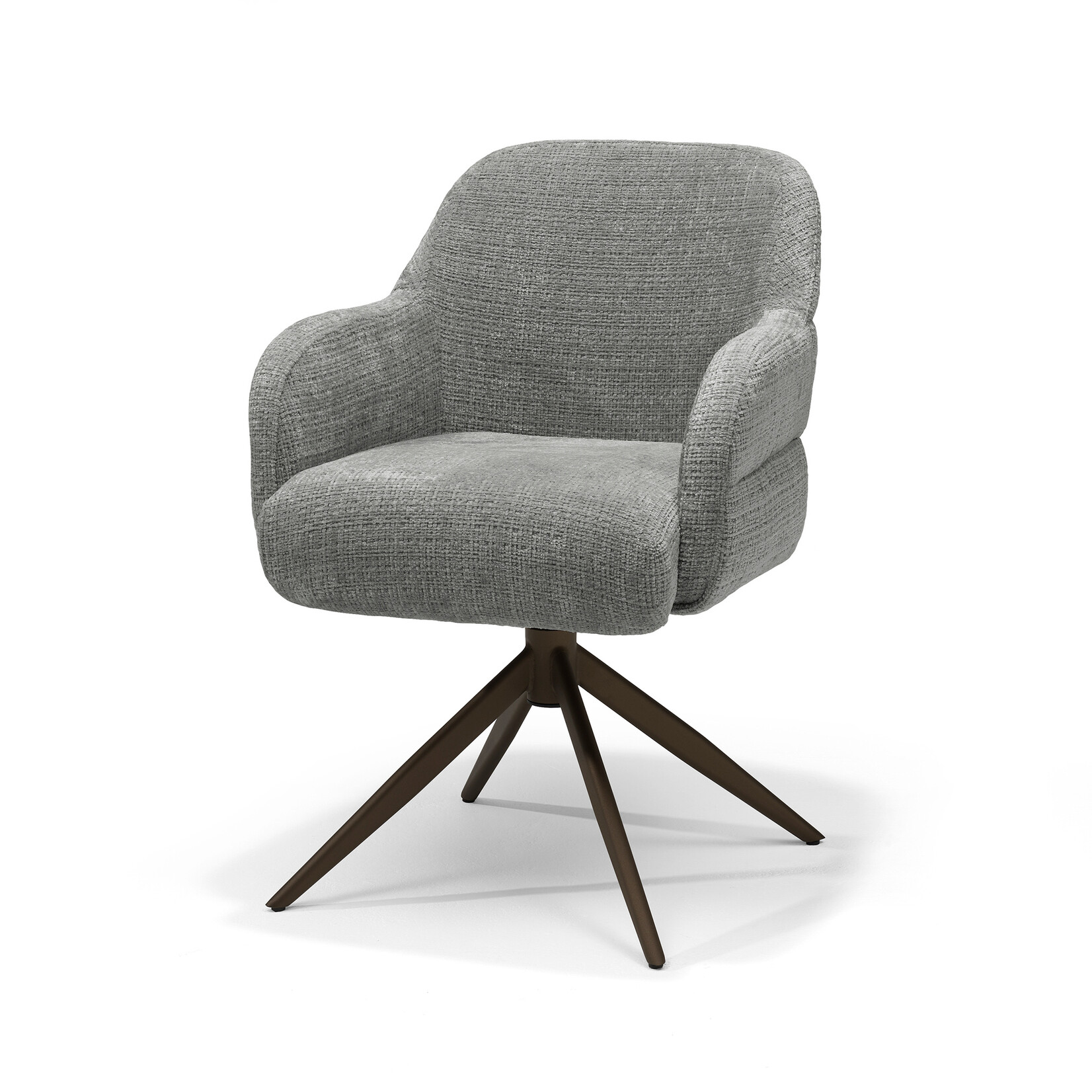 RV Design Austin armstoel Stof Cremona  Donker Grijs - 360 Draaibaar frame Anodic Brown P03