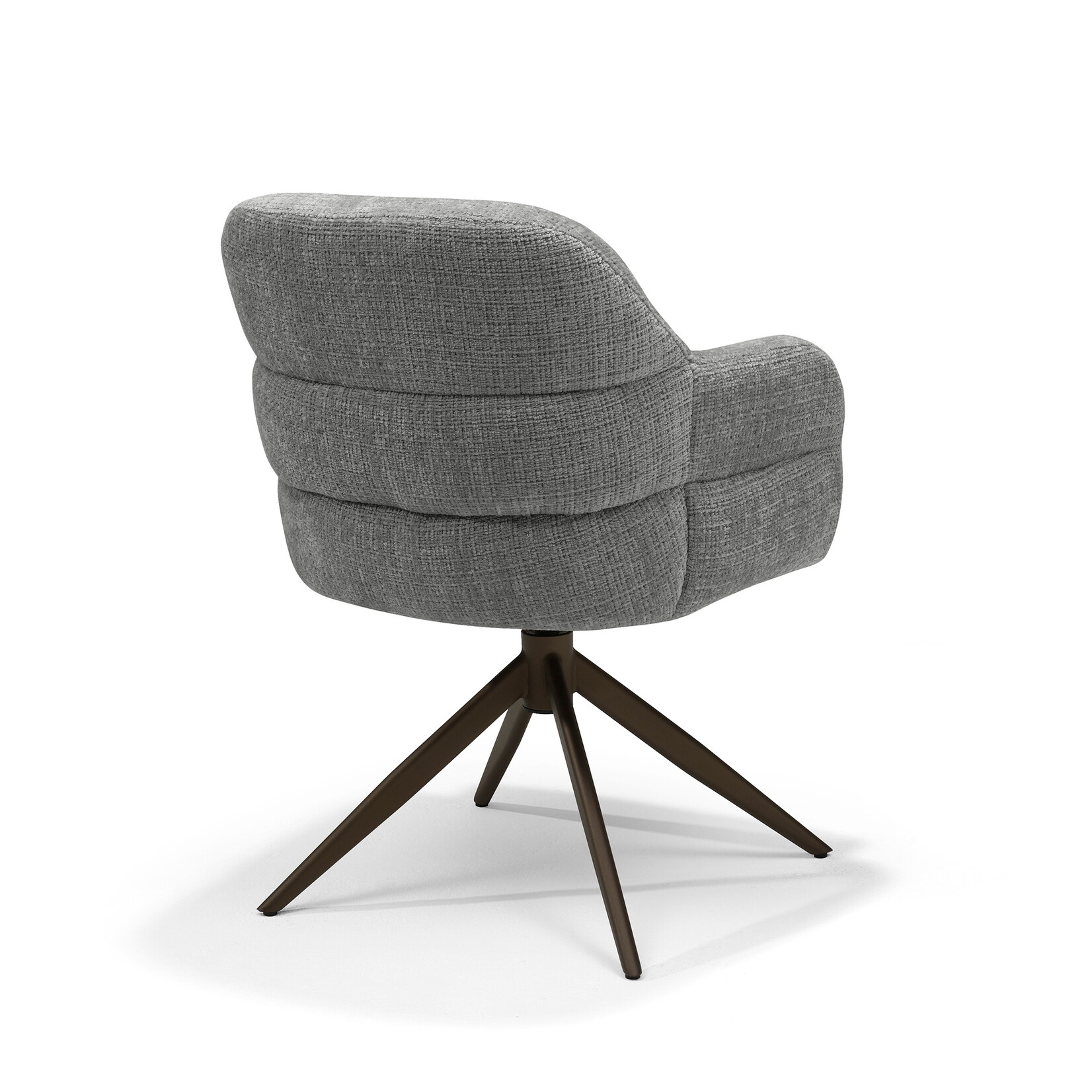 RV Design Austin armstoel Stof Cremona  Donker Grijs - 360 Draaibaar frame Anodic Brown P03