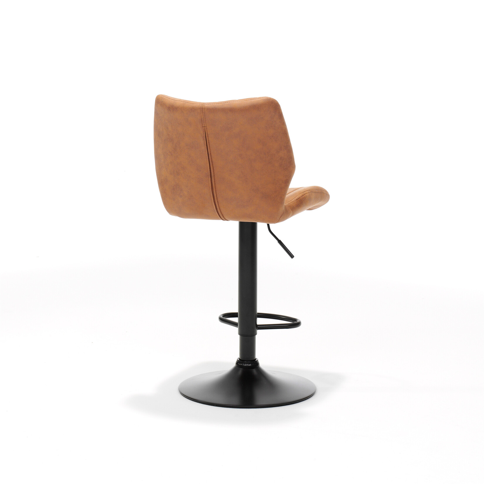RV Design Barkruk Bobby zwart - Stof Soft Cognac