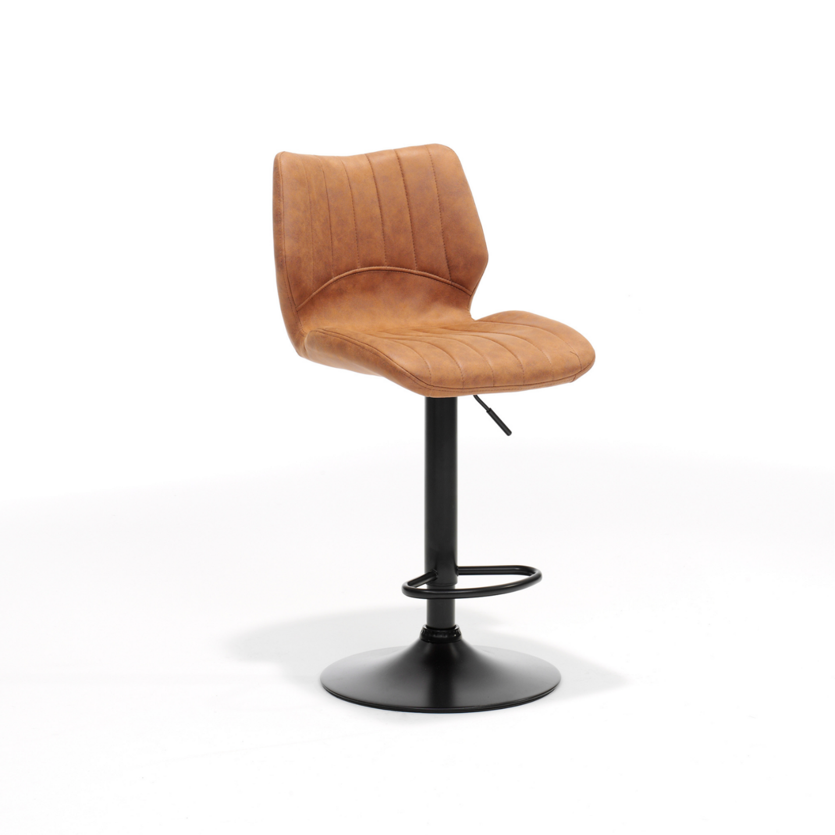 RV Design Barkruk Bobby zwart - Stof Soft Cognac