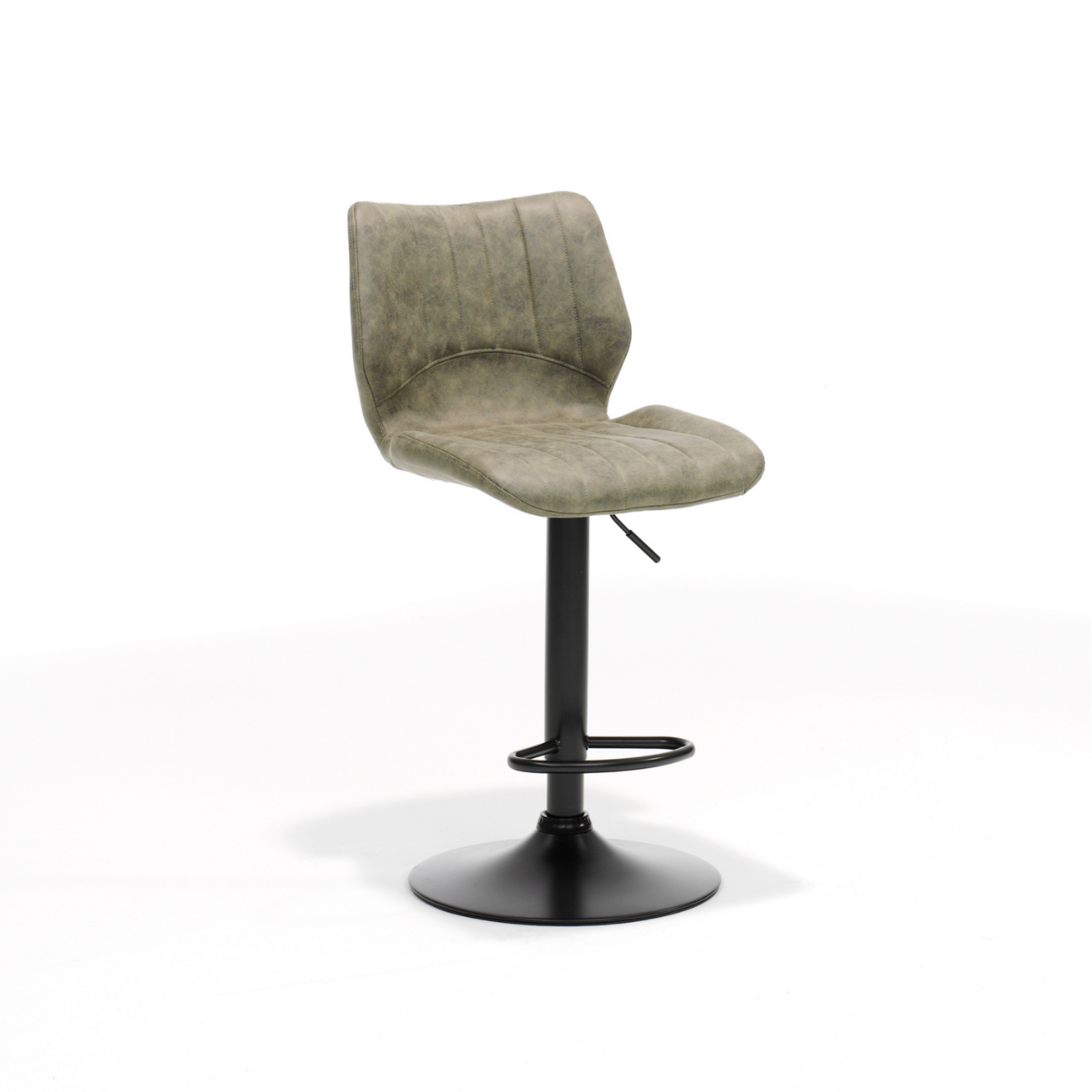 RV Design Barkruk Bobby zwart - Stof Soft Groen