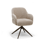 RV Design Austin armstoel Stof Cremona  Beige - 360 Draaibaar frame Anodic Brown P03
