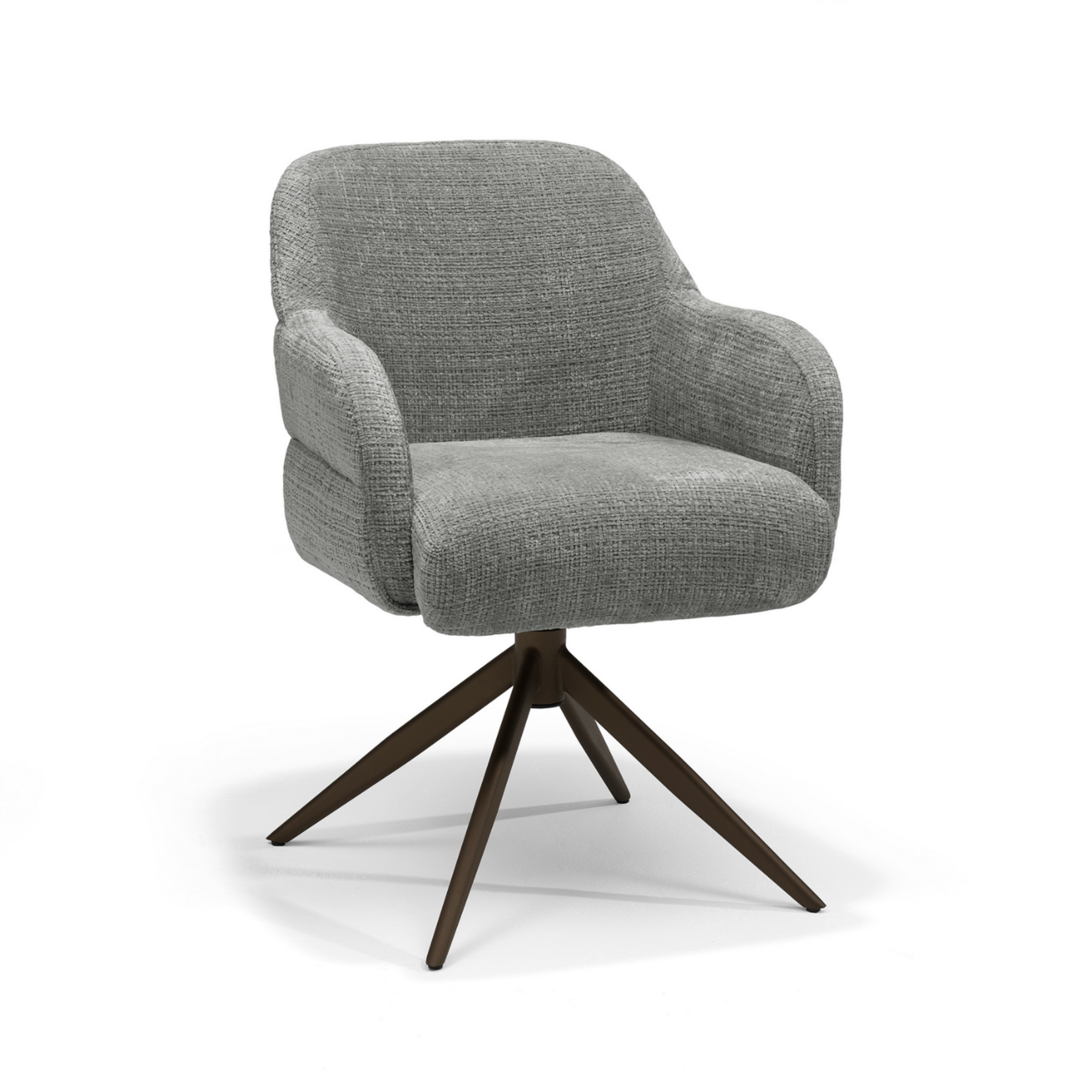 RV Design Austin armstoel Stof Cremona  Donker Grijs - 360 Draaibaar frame Anodic Brown P03