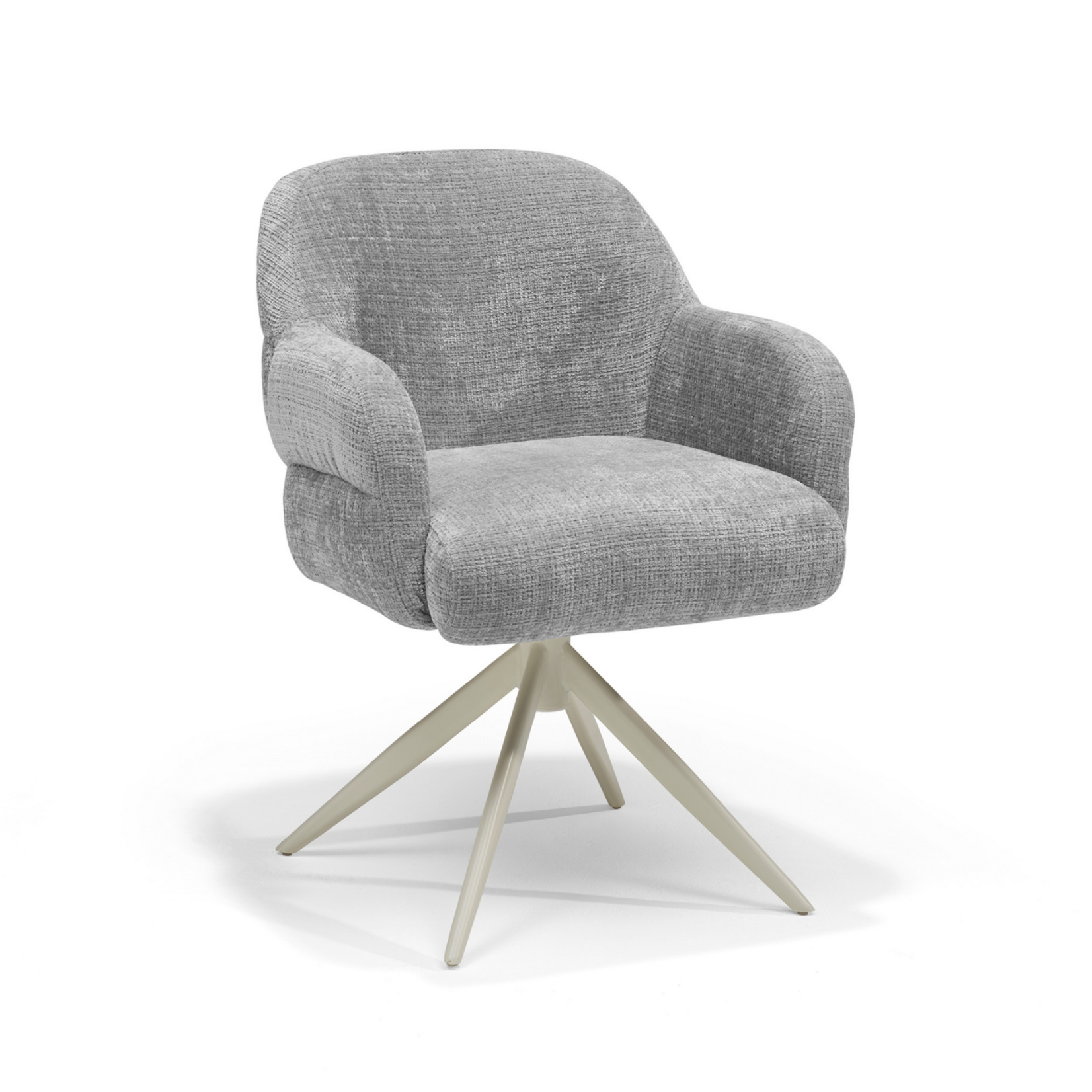RV Design Austin armstoel Stof Cremona #85 Licht Grijs - 360 Draaibaar frame Beige P03