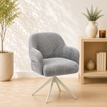 RV Design Austin armstoel Stof Cremona #85 Licht Grijs - 360 Draaibaar frame Beige P03