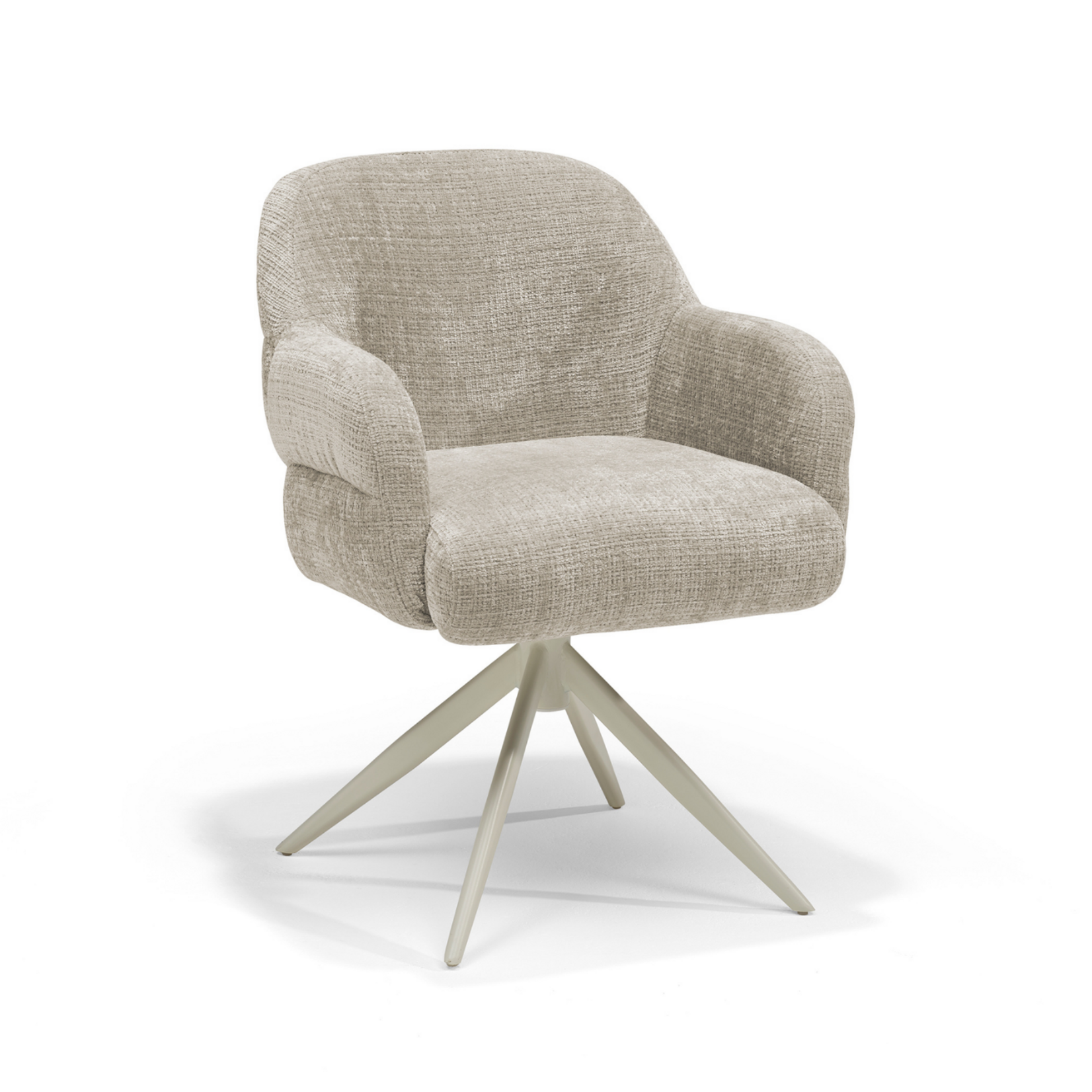 RV Design Austin armstoel Stof Cremona #02 Ecru - 360 Draaibaar frame Beige P03