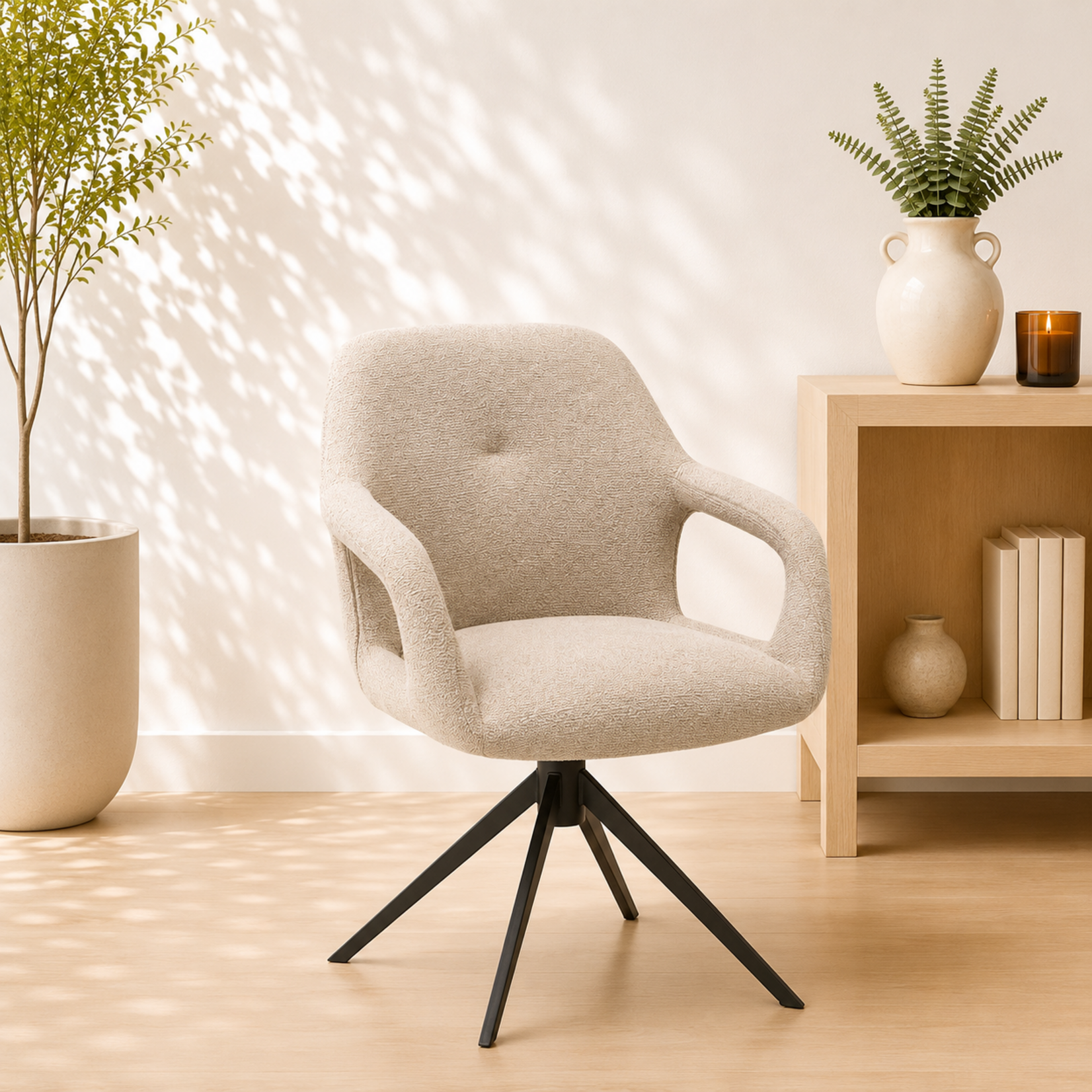 RV Design Move armstoel Stof Sahara Glacier Ash - Relax functie - frame anodic brown