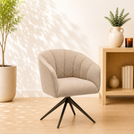 RV Design Cocoon armstoel Stof Sahara Linen - 360 Draaibaar frame Anodic Brown