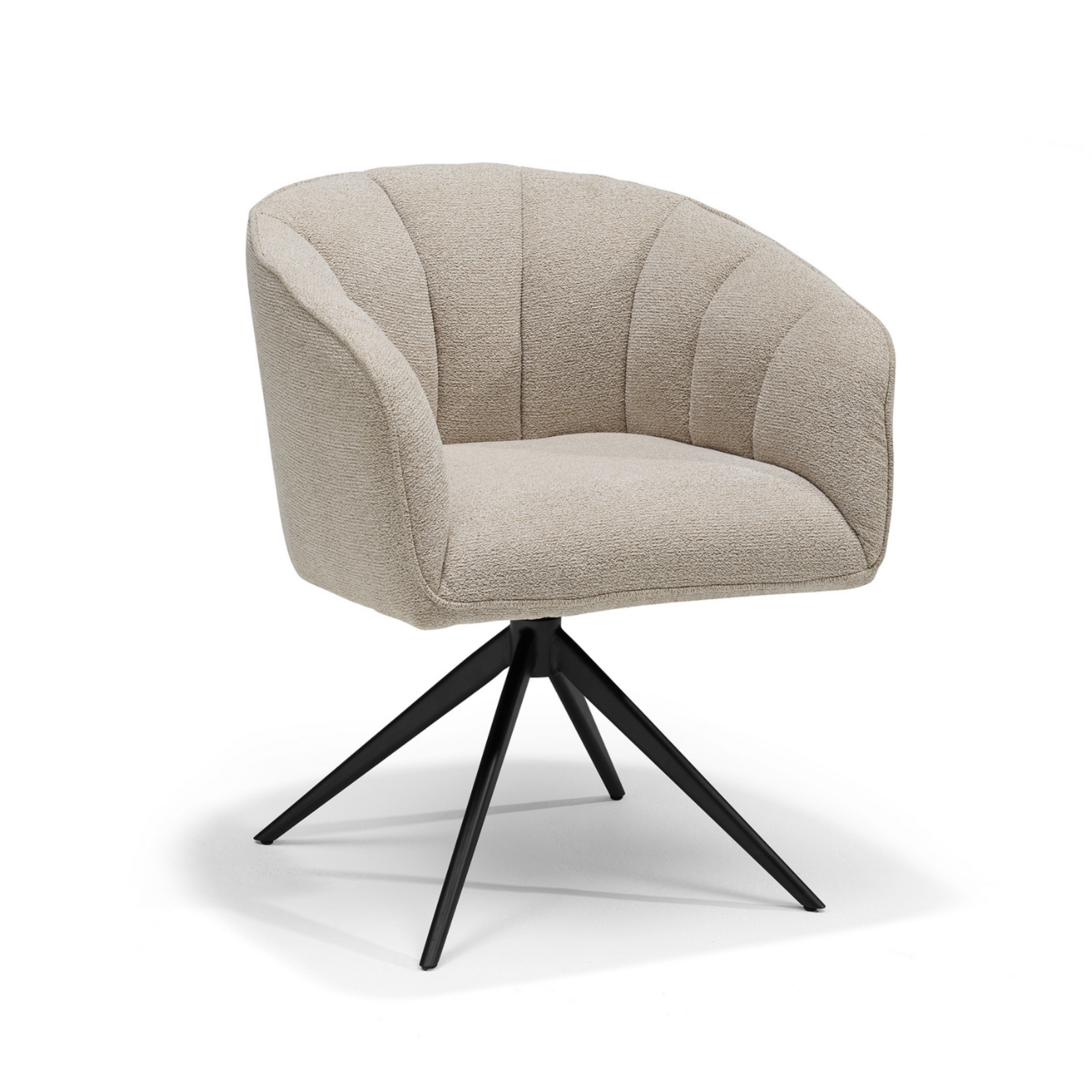RV Design Cocoon armstoel Stof Sahara Mushroom - 360 Draaibaar frame Zwart