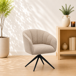 RV Design Cocoon armstoel Stof Sahara Linen - 360 Draaibaar frame Zwart