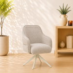 RV Design Atlanta armstoel Stof Alpine #01 Naturel - 360 Draaibaar frame Beige P03