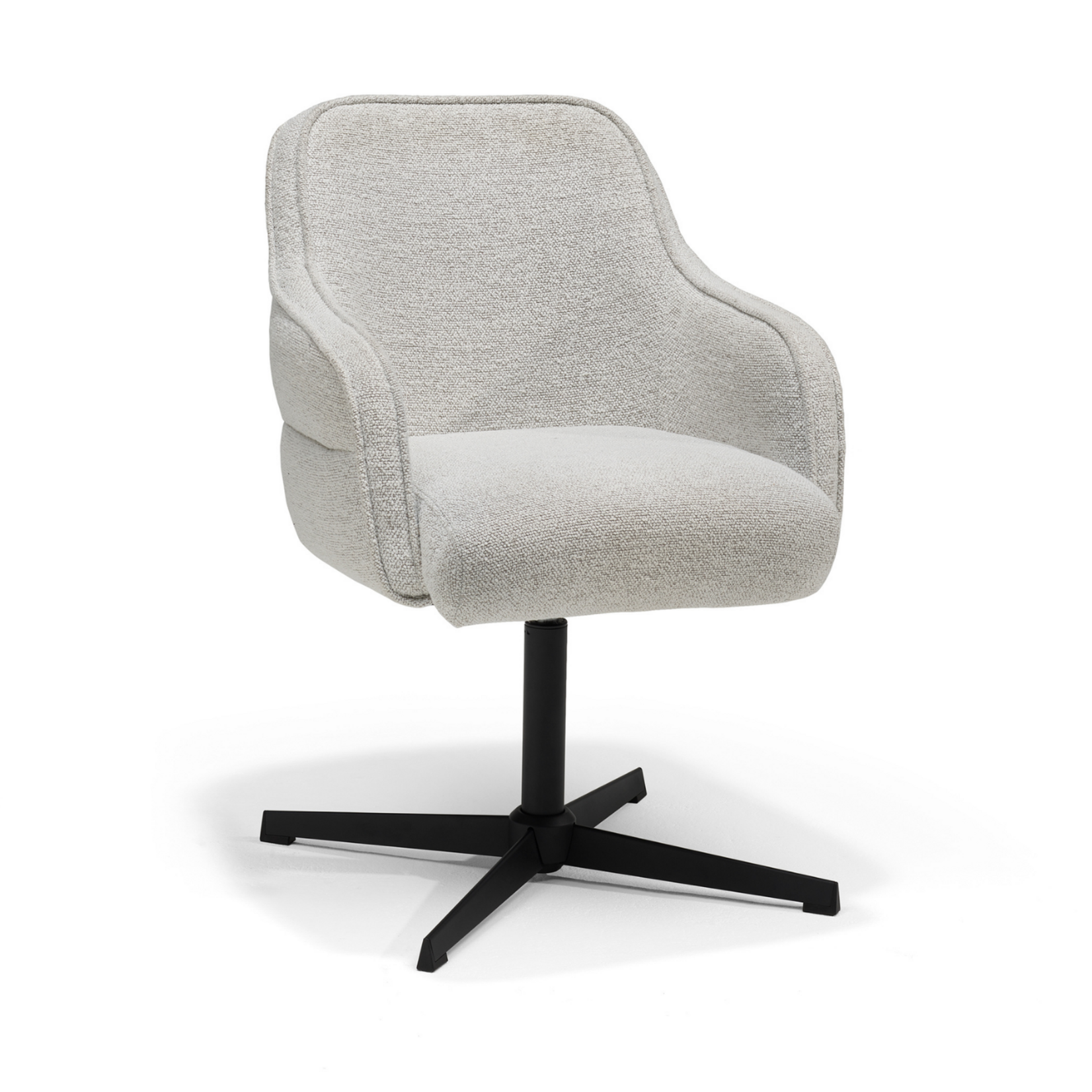 RV Design Atlas armstoel Stof Alpine #186 Champagne - 360 Draaibaar frame Zwart