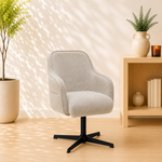 RV Design Atlas armstoel Stof Alpine #01 Naturel - 360 Draaibaar frame Zwart